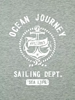 T-shirt Brigg Sailing Dept Mélange de gris clair-4XL