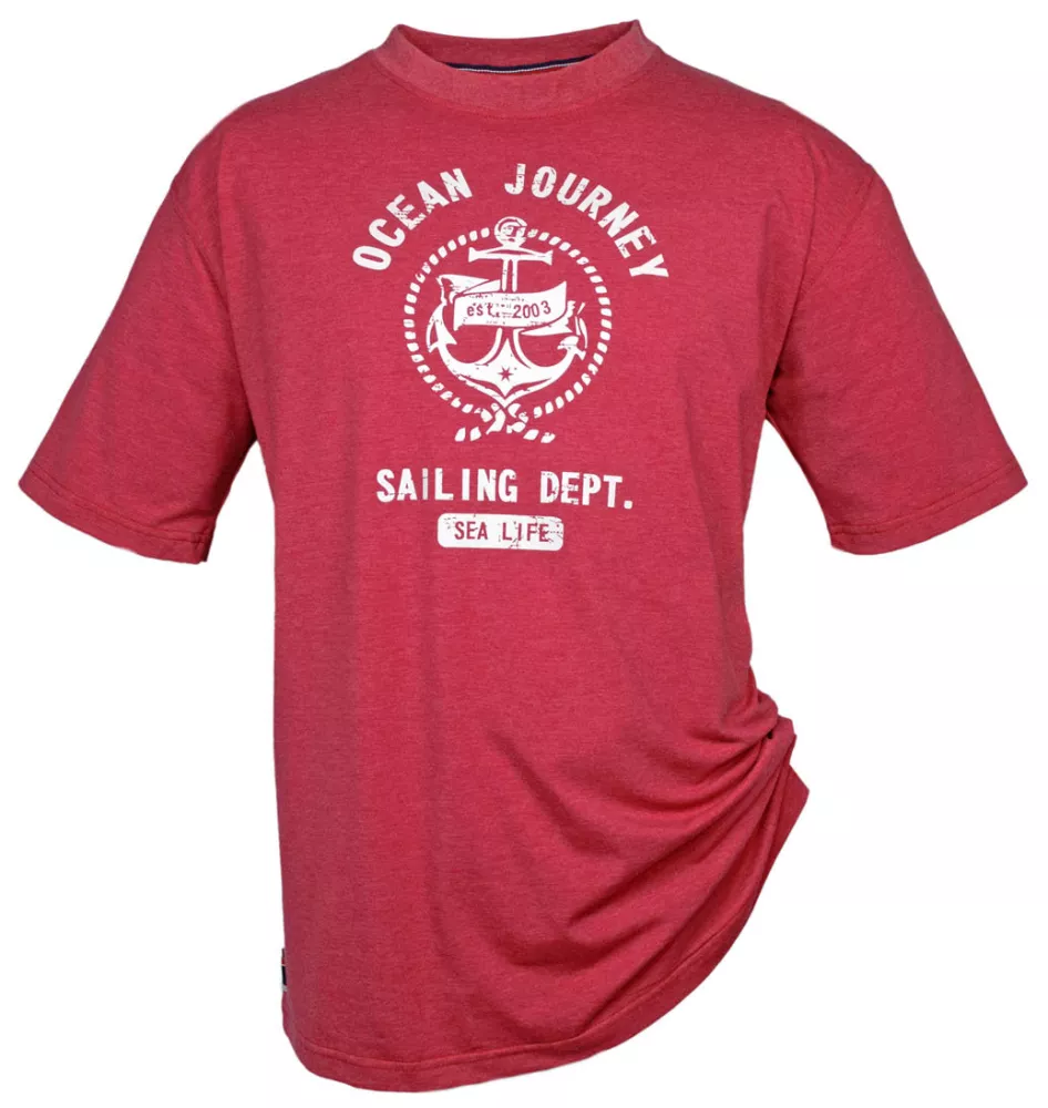 T-shirt Mélange de rouge manche courte 3XL à 10XL - Sailing Dept-3XL