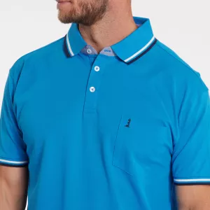 North 56.4 Polo col contrasté bleu Mykonos de 2XL à 10XL-6XL