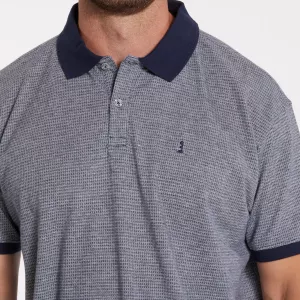 North 56.4 Polo bleu marine structuré de 2XL à 10XL-5XL