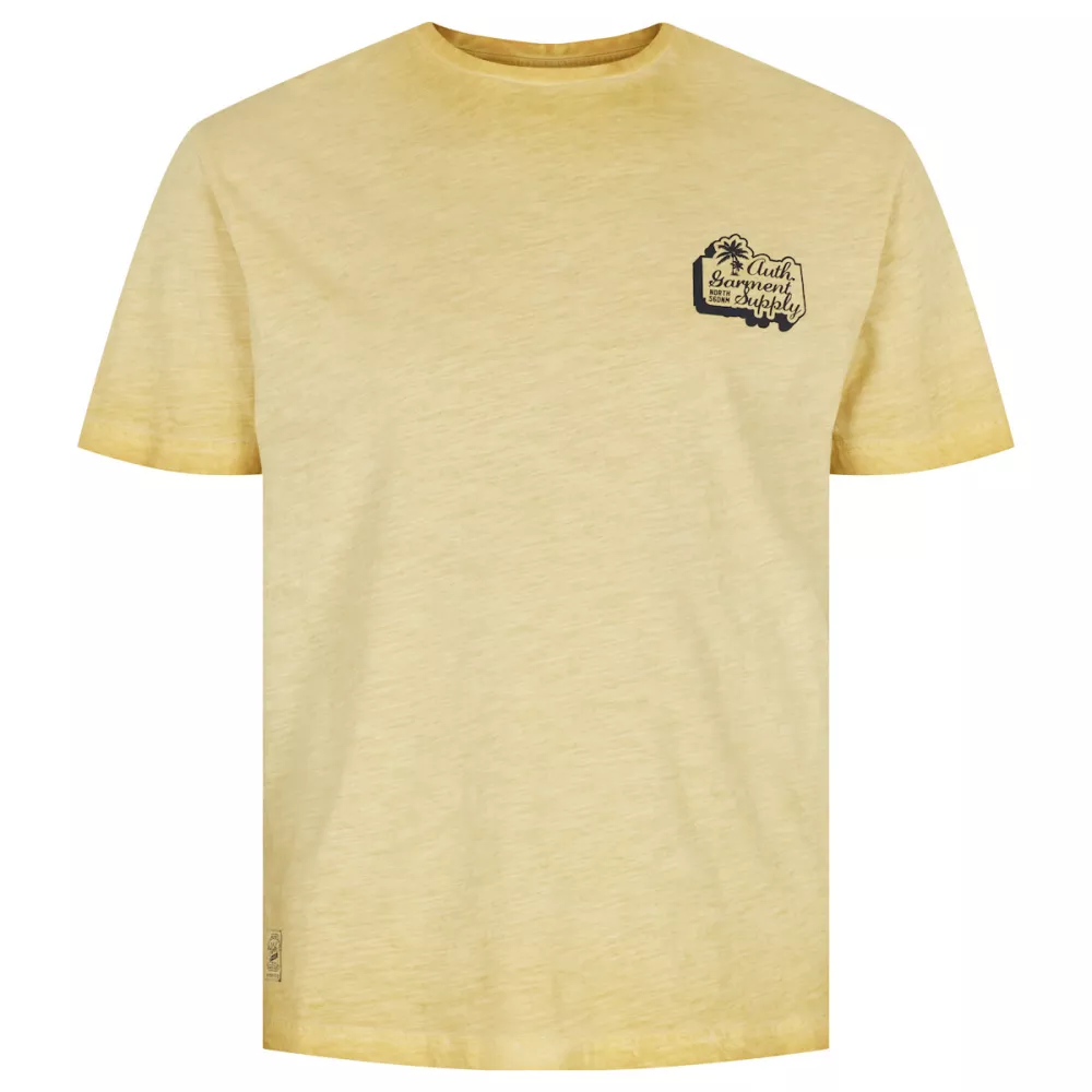 North 56DENIM T-shirt manche courte mélange de Jaune 2XL à 8XL-2XL