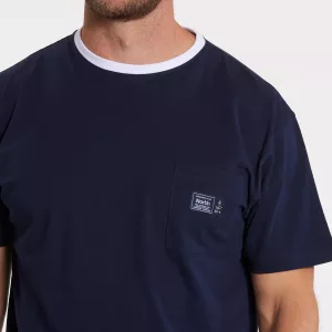 T-shirt North 56°4 poche écusson bleu marine-6XL