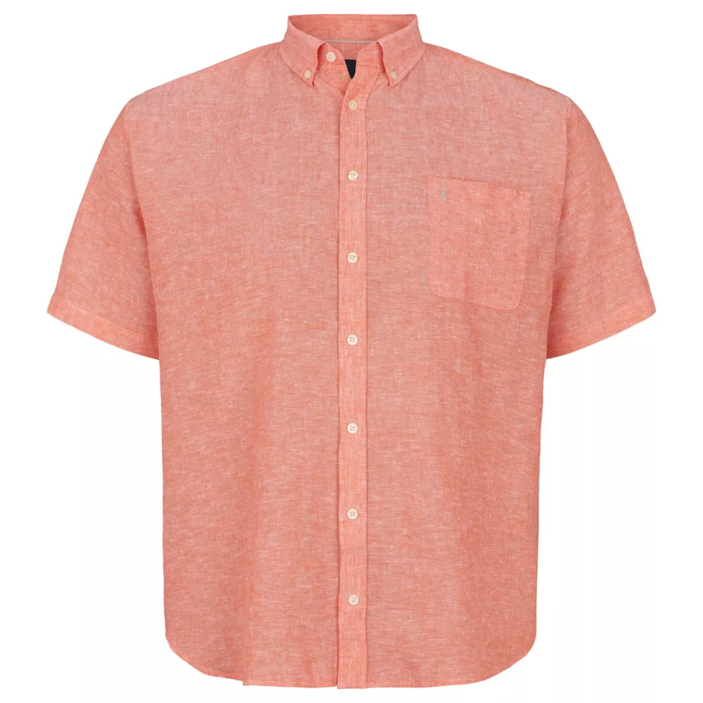 Chemise lin-coton manche courte orange de 2XL à 8XL-8XL