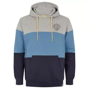 Sweat à capuche tricolore Marine Bleu Gris 