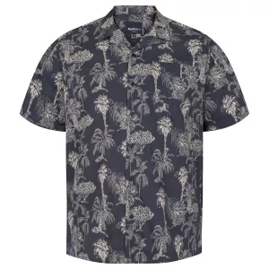 Chemise imprimée manche courte bleu marine de 2XL à 8XL