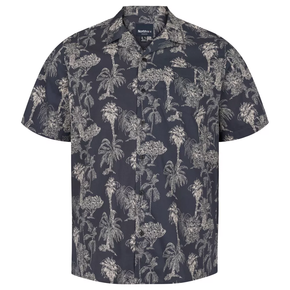 Chemise imprimée manche courte bleu marine de 2XL à 8XL-3XL