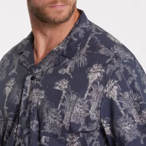 Chemise North 56°4 tropicale bleu marine-6XL