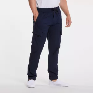Pantalon cargo bleu marine taille élastique-3XL