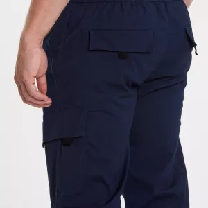 Pantalon cargo bleu marine taille élastique-3XL