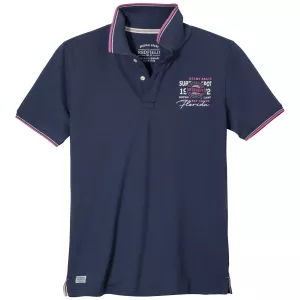 Polo piqué Beachlife contrasté denim foncé-7XL