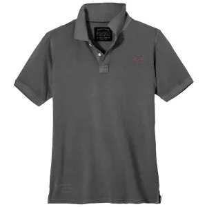 Polo piqué noir délavé de 3XL à 8XL - Long Beach