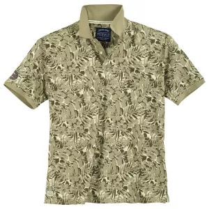 Polo jersey floral vert olive poche poitrine