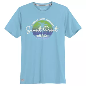 T-shirt manche courte bleu glacé de 3XL à 10XL - Sunset Point
