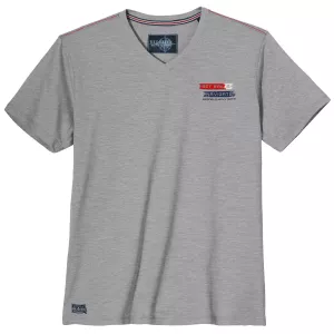 T-shirt manche courte col en V Mélange de gris clair de 3XL à 10XL - Set Sail &