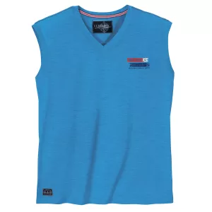 T-shirt sans manche col en V bleu gitane de 3XL à 10XL - Set Sail & Navigate