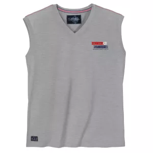 T-shirt sans manche col en V Mélange de gris clair de 3XL à 10XL - Set Sail & Na