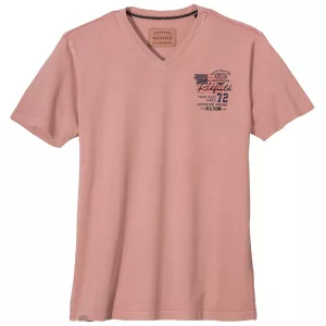 T-shirt manche courte col en V bois de rose de 3XL à 8XL - Redfield 72