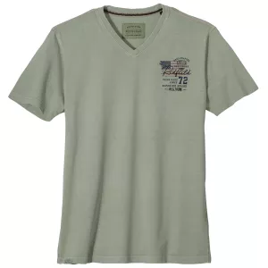 T-shirt manche courte col en V vert olive de 3XL à 8XL - Redfield 72