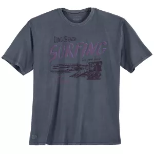 T-shirt manche courte bleu denim foncé de 3XL à 8XL - Long Beach Surfing