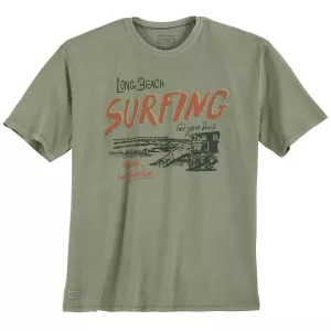 T-shirt manche courte vert olive de 3XL à 8XL - Long Beach Surfing