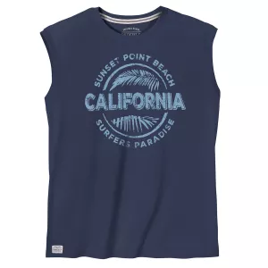 T-shirt sans manche bleu denim foncé de 3XL à 10XL - vintage California