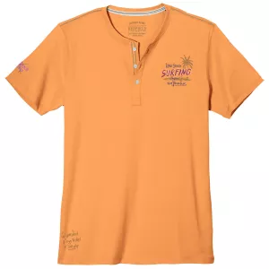 T-shirt manche courte col henley Pêche mélba 3XL - Long Beach Surfing