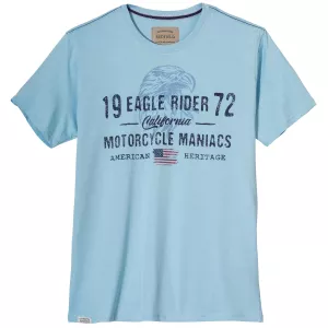 T-shirt Redfield bleu glacé imprimé Eagle Rider-6XL