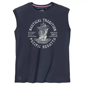 T-shirt sans manches Pacific Regatta bleu marine-3XL
