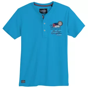 T-shirt henley Ocean Sailing bleu gitane style marin