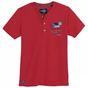 T-shirt henley Ocean Sailing paprika style marin