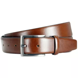 Ceinture en cuir véritable cognac ajustable de 120 cm à 150 cm