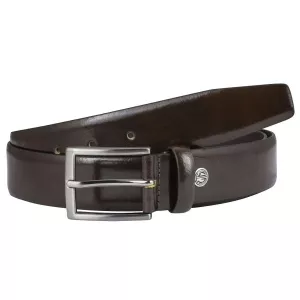 Ceinture en cuir véritable brun foncé ajustable de 120 cm à 150 cm--