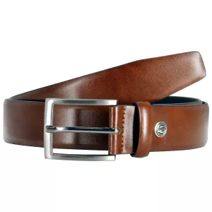 Ceinture en cuir véritable cognac ajustable de 155 cm à 170 cm--