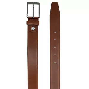 Ceinture en cuir véritable cognac ajustable de 155 cm à 170 cm--