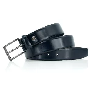 Ceinture en cuir véritable bleu marine ajustable de 155 cm à 170 cm--