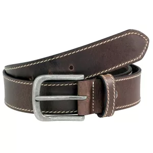 Ceinture surpiquée brun foncé ajustable de 120 cm à 150 cm--