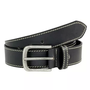 Ceinture surpiquée noir ajustable de 120 cm à 150 cm--