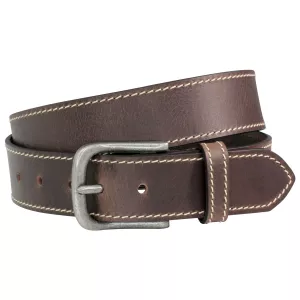 Ceinture surpiquée brun foncé ajustable de 120 cm à 150 cm