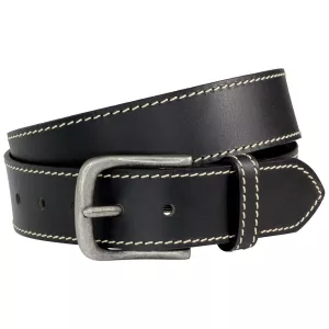 Ceinture surpiquée noir ajustable de 120 cm à 150 cm