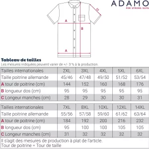 Chemise manche courte business blanche modèle WARREN-6XL