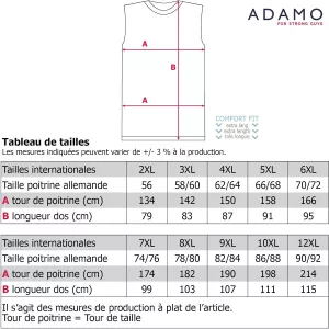 Tshirt débardeur  Grande Taille blanc Comfort Fit-5XL