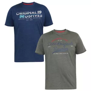 Pack de 2 T-shirts bleu marine et kakhi manche courte 3XL à  8XL