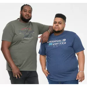 Pack de 2 T-shirts bleu marine et kakhi manche courte 3XL à  8XL-4XL
