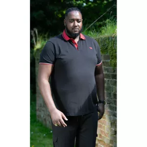 Polo noir manche courte 3XL à 6XL - Chester-4XL