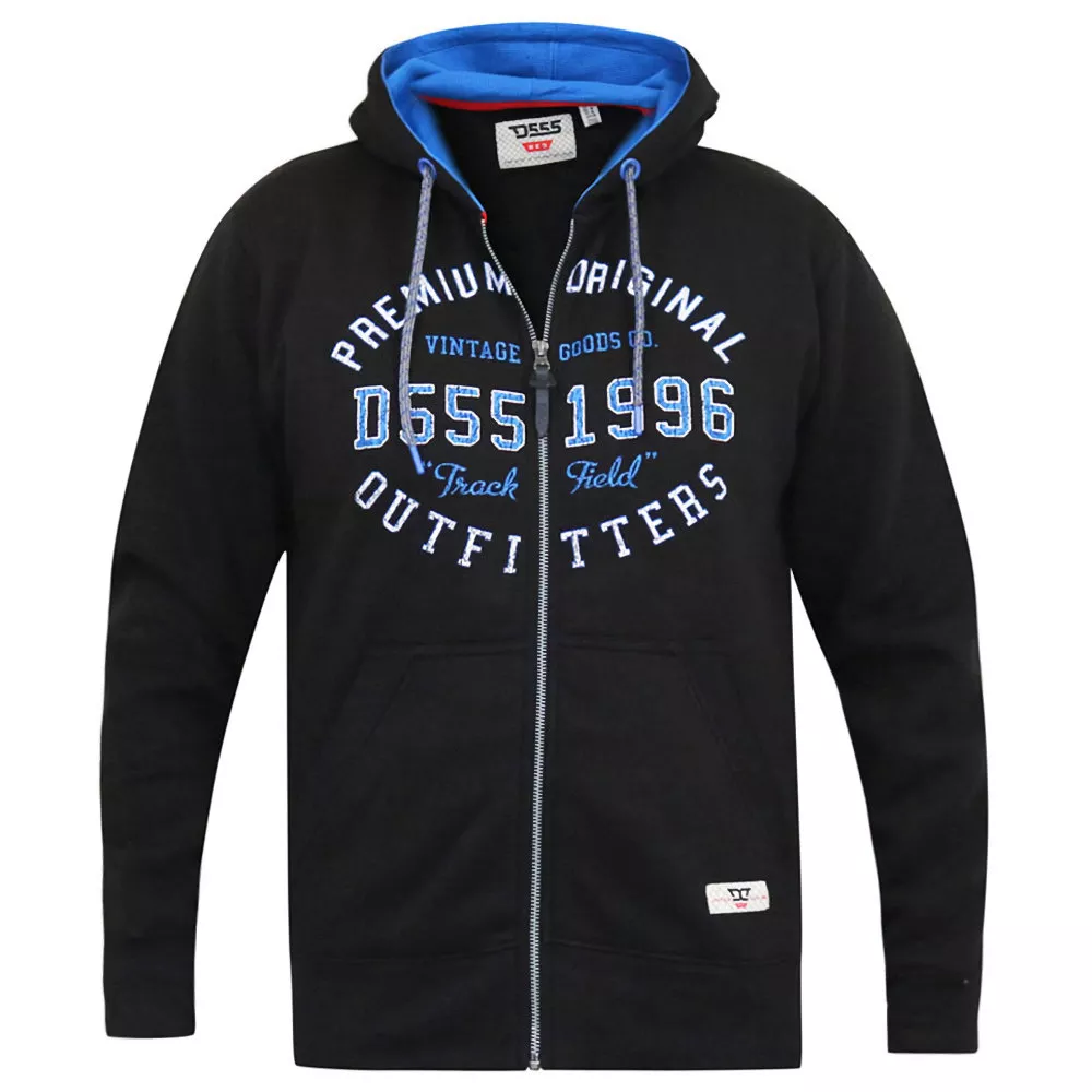 Sweat Hoody Zippé noir de 3XL à 8XL - Premium-5XL