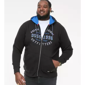 Sweat Hoody Zippé noir de 3XL à 8XL - Premium-4XL
