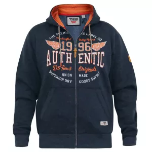 Sweat Hoody Zippé bleu denim de 3XL à 6XL - Authentic 1996