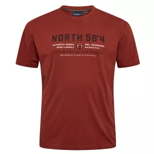 North 56°4 T-shirt manche courte rouille 3XL à 8XL - Authentic 