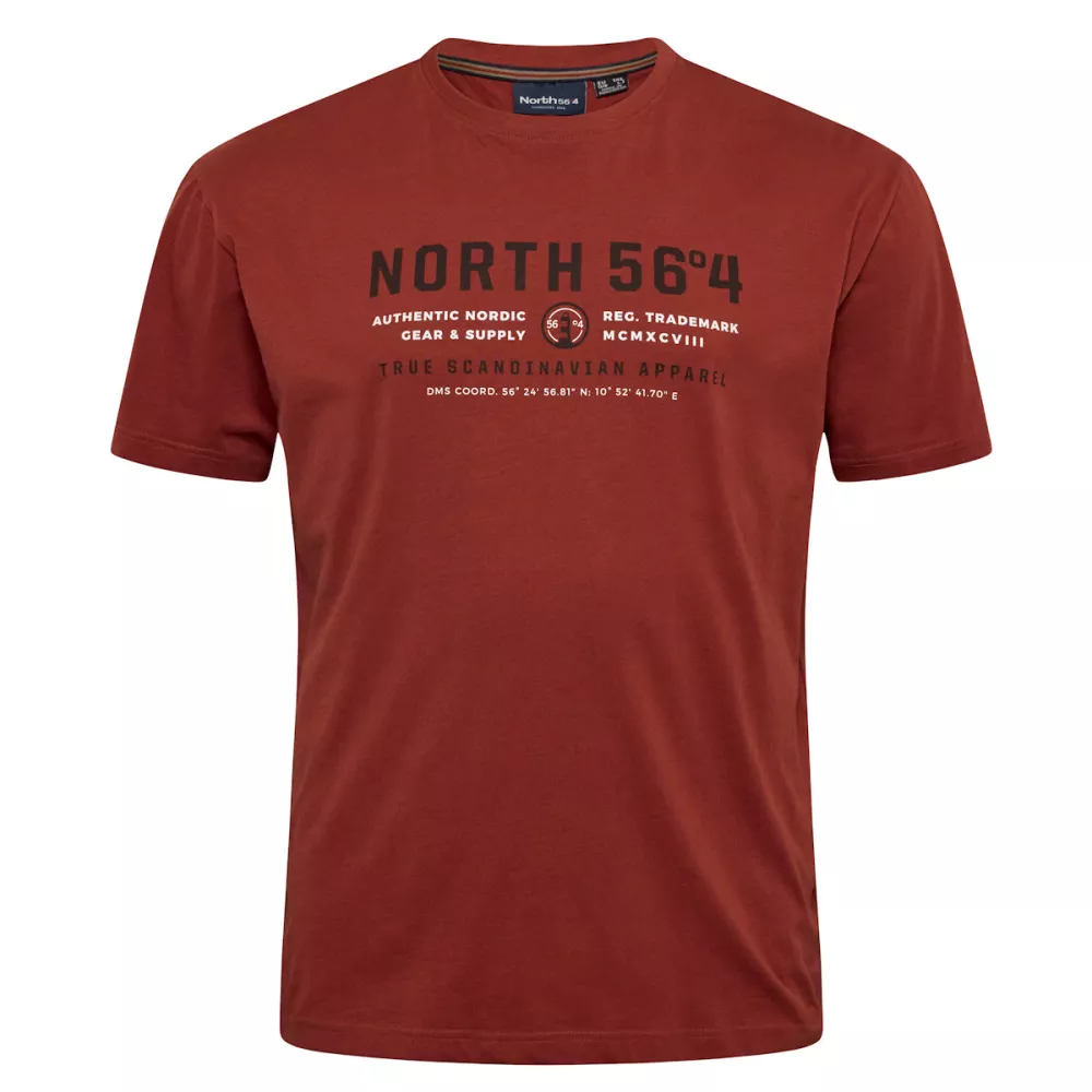 North 56°4 T-shirt manche courte rouille 3XL à 8XL - Authentic -3XL