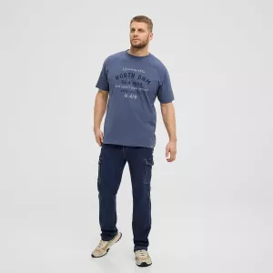 North 56DENIM T-shirt manche courte bleu admiral 3XL à 8XL - North 56 DNM-7XL